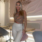 Damen Crop-Top mit raffinierten Raffungselementen und verstellbaren BindR&Bändern R&B