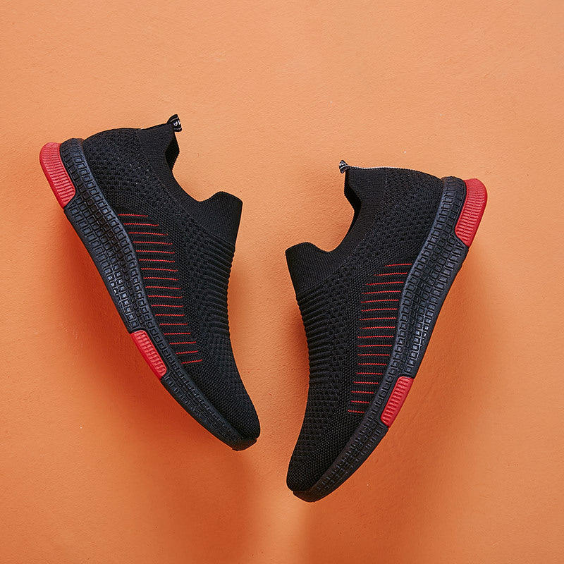 Damen Komfortable Slip-On Sneakers mit atmungsaktiver Strickoberfläche R&B
