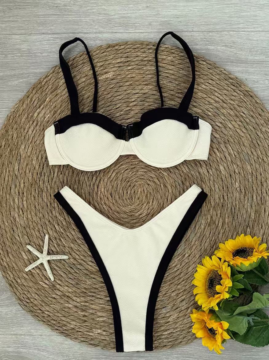 Damen Push-Up-Bikini mit kontrastierenden Akzenten R&B