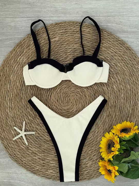 Damen Push-Up-Bikini mit kontrastierenden Akzenten R&B