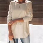 Damen gemütlicher Longsleeve mit weitem Ausschnitt