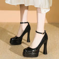 Damen Glamouröse Plateau-Pumps mit verstellbarem Riemchen