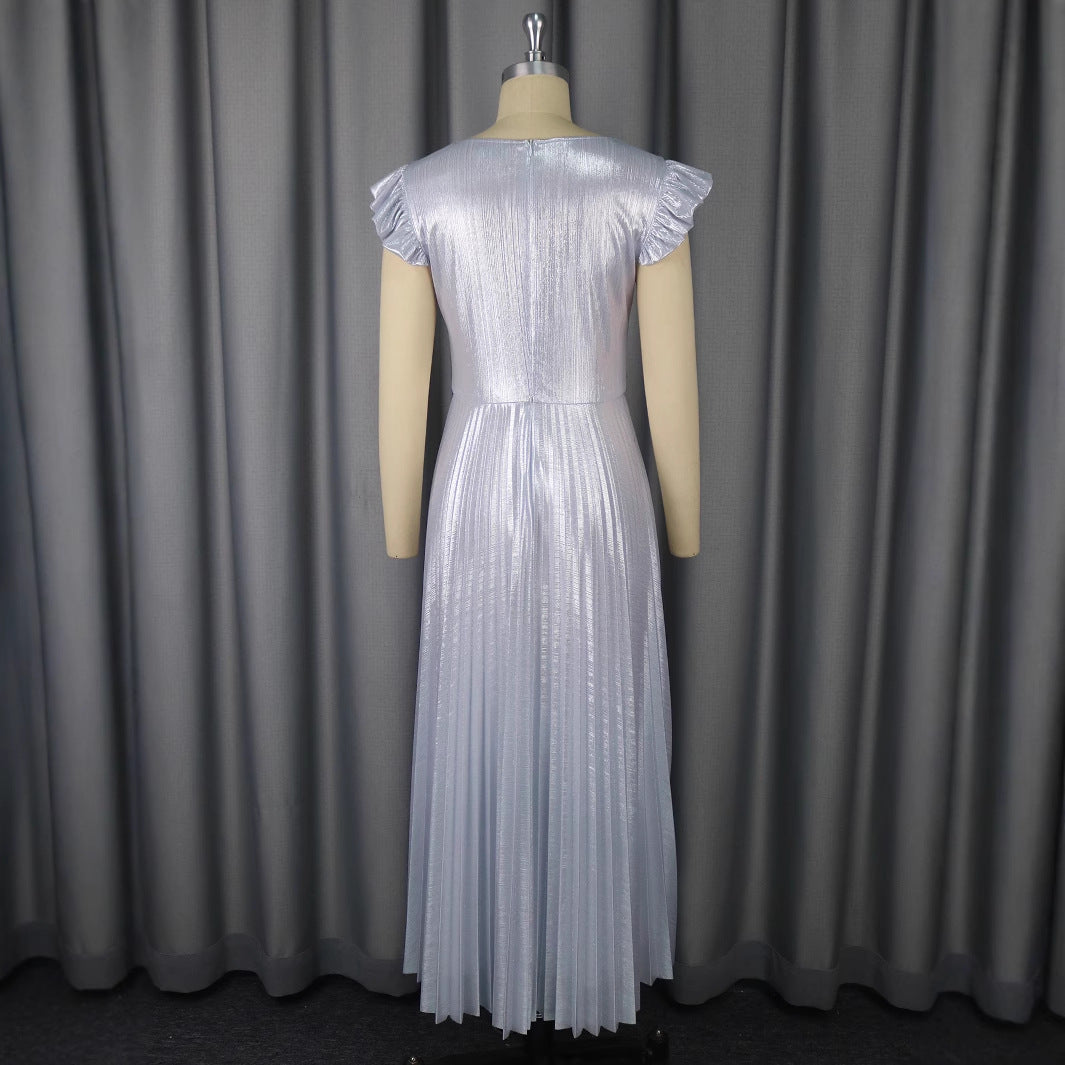 Damen Elegantes Plisseekleid mit funkelnden Details R&B