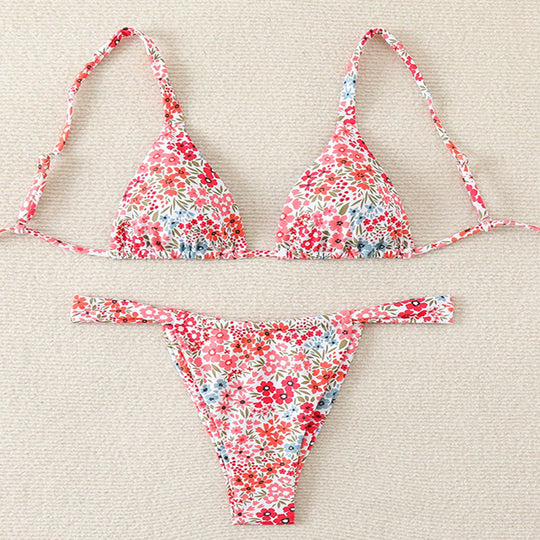 Damen Triangel-Bikini mit floralem Muster und verstellbaren Trägern R&B 1779790786