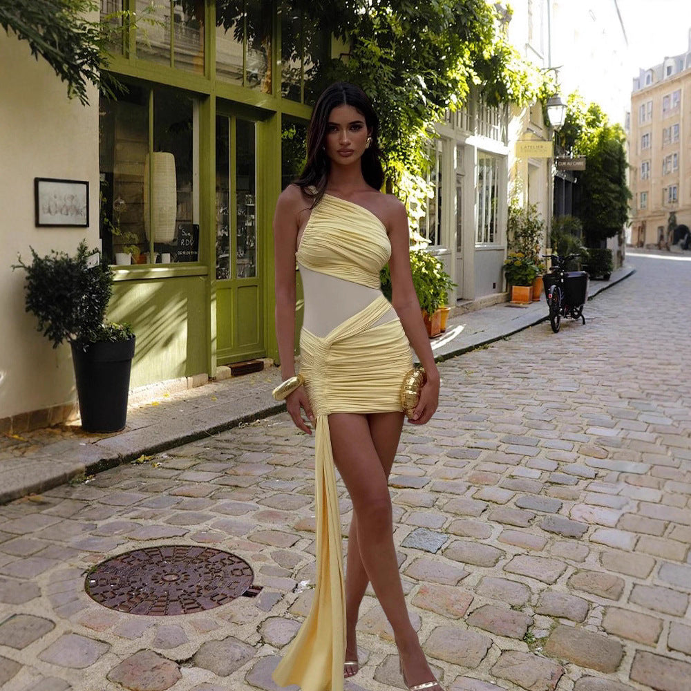 Damen Figurbetontes Wickelkleid mit asymmetrischem Saum und raffinierten Drapierungen R&B