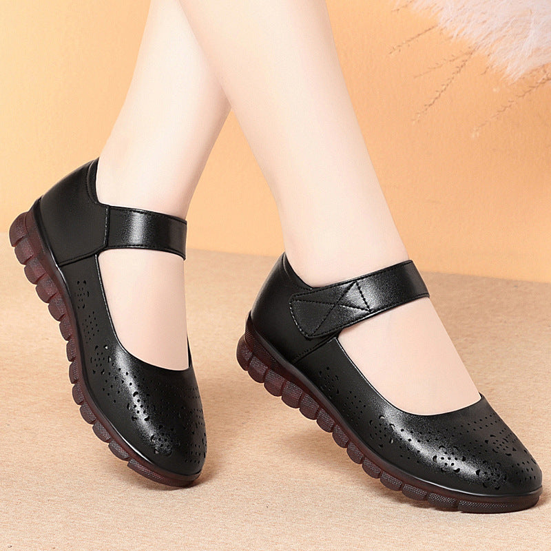 Damen Komfortable Ballerinas mit verziertem Riemen und atmungsaktivem Obermaterial R&B