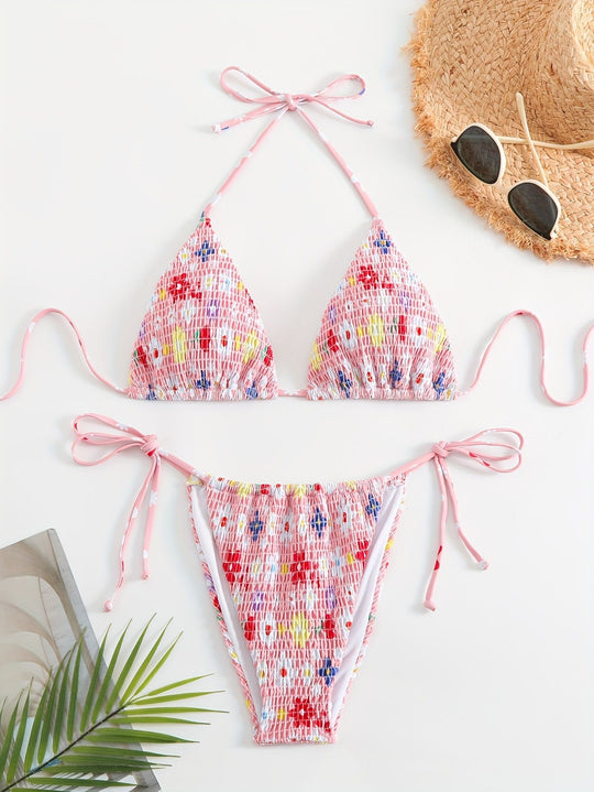 Damen Triangel-Bikini-Set mit floralem Design R&B