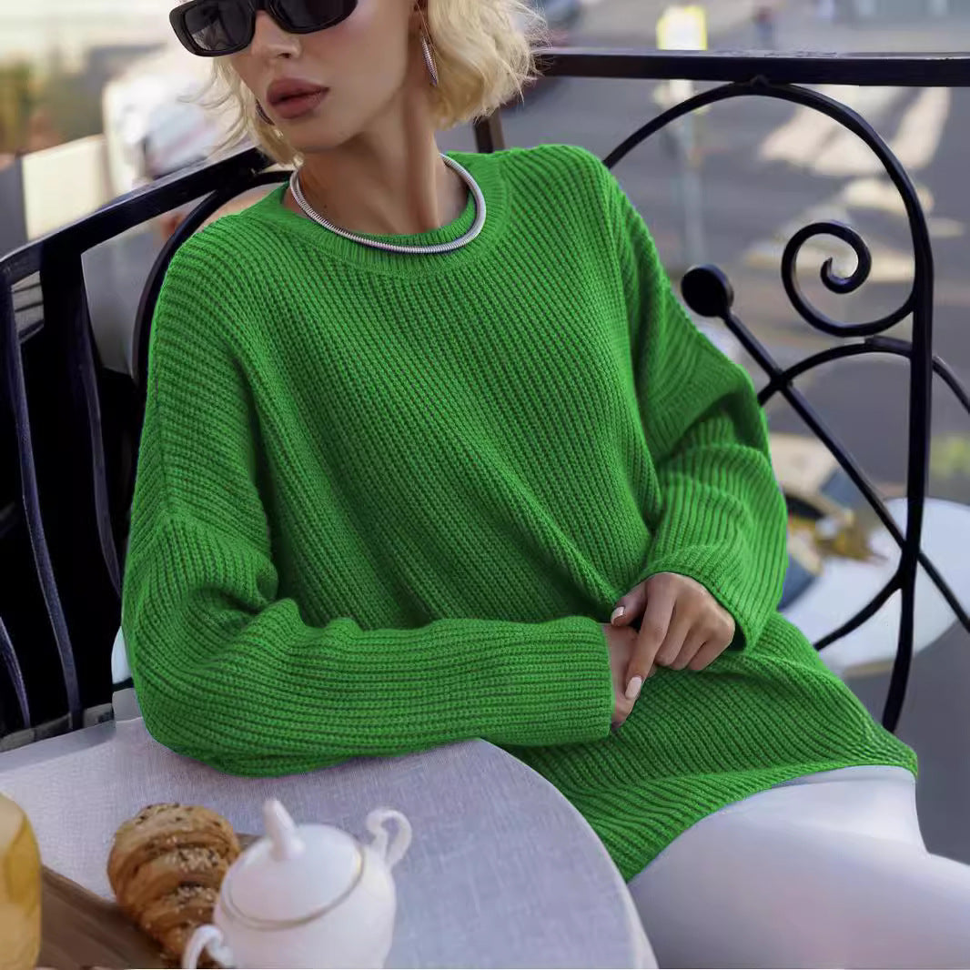 Damen Oversized Strickpullover mit weitem Schnitt und Struktur R&B