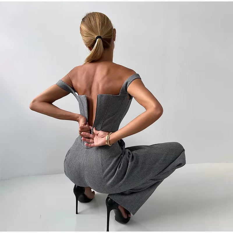 Damen stilvolles Tailleur-Set mit tailliertem Oberteil R&B