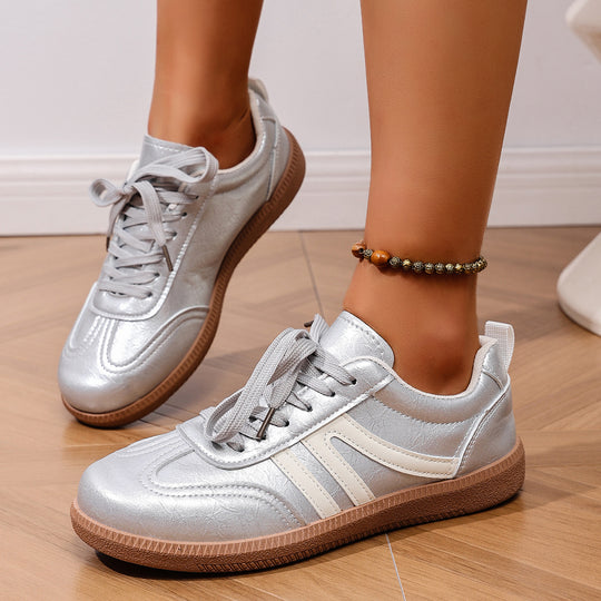 Damen Modische Sneakers mit schimmerndem Obermaterial und rutschfester Sohle R&B