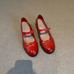 Damen elegante Mary Jane Schuhe mit komfortablem Riemenverschluss und hochwertiger Lederverarbeitung R&B