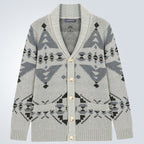Herren Strickjacke mit geometrischem Muster und einem weichen, wärmenden Futter R&B
