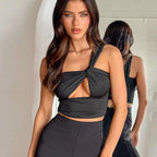 Damen Crop-Top mit Knotendetails