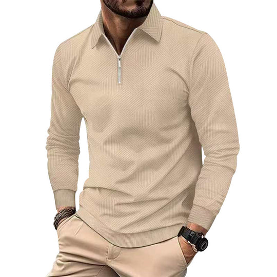 Herren modischer Stehkragenpullover mit strukturiertem Material R&B