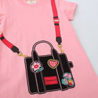 Mädchen T-Shirt Kleid mit kreativem Taschenmotiv R&B