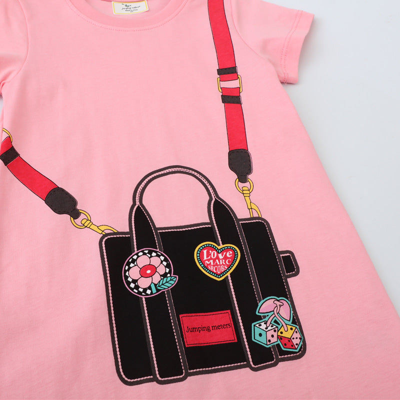 Mädchen T-Shirt Kleid mit kreativem Taschenmotiv R&B