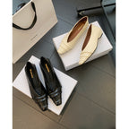 Damen spitze Ballerinas mit elegantem Faltendesign