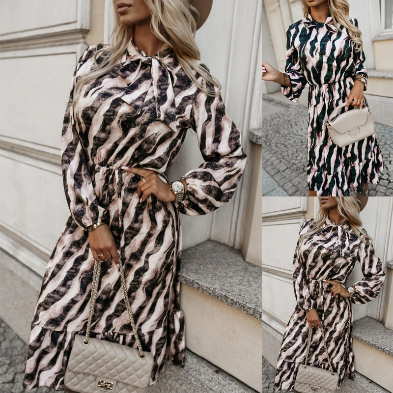 Damen Maxikleid mit Rüschen und elastischem Taillenzug R&B
