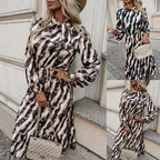 Damen Maxikleid mit Rüschen und elastischem Taillenzug R&B