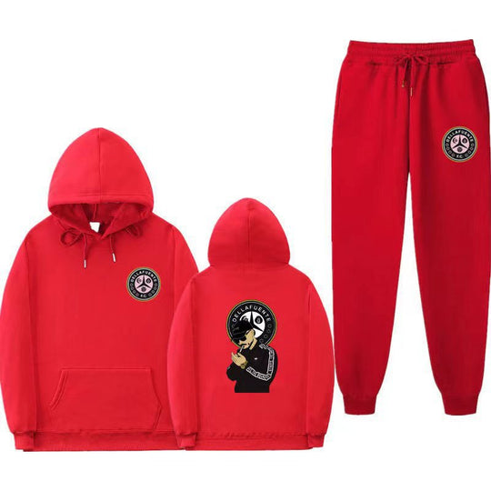 Damen Set aus Kapuzenpullover und Jogginghose mit einzigartigem Druck R&B