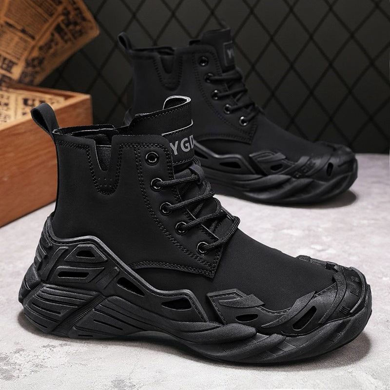 Damen Sportliche High-Top Stiefel mit futuristischem Design und rutschfester Sohle R&B