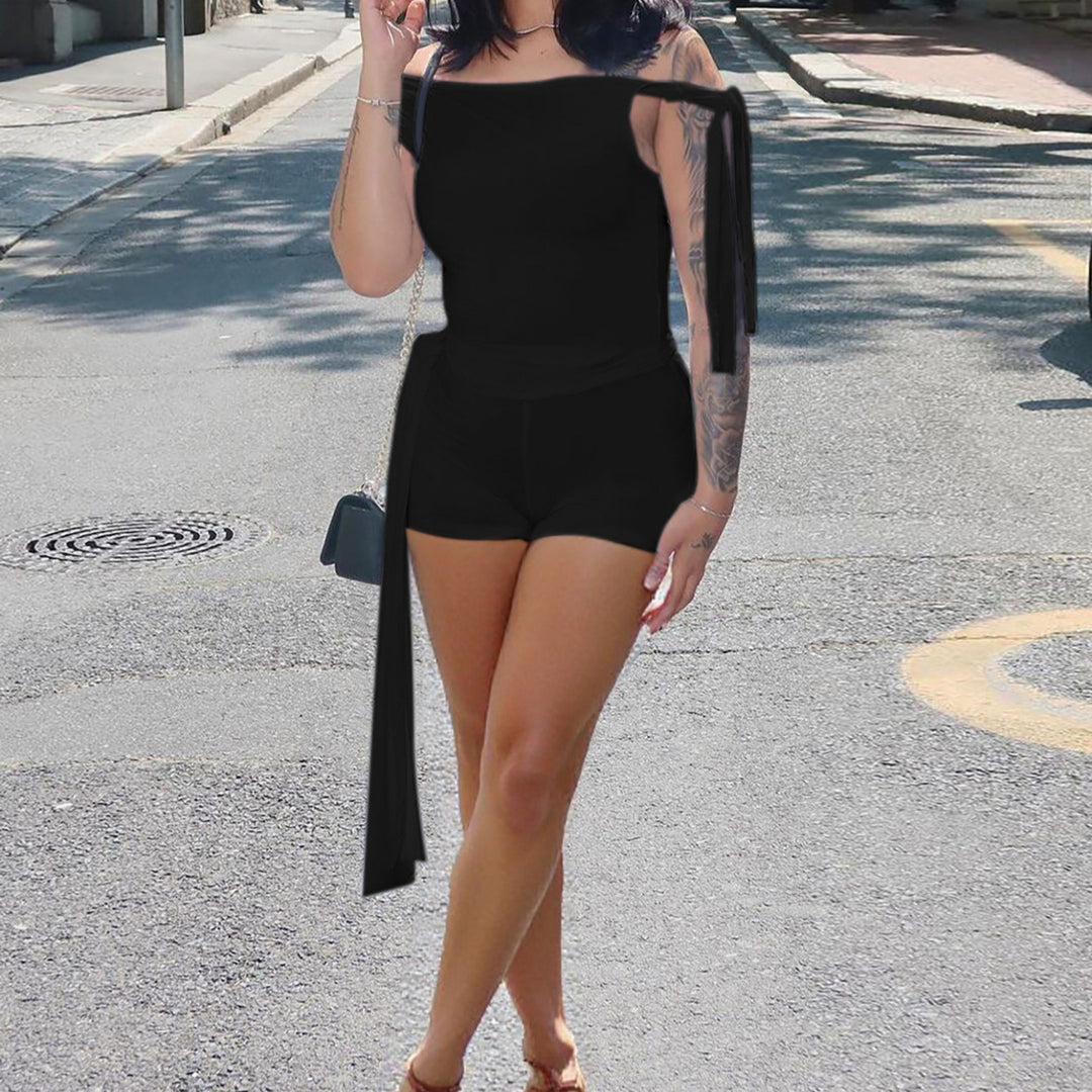 Damen Modisches Oberteil mit asymmetrischem Schnitt und Chiffon-Material R&B