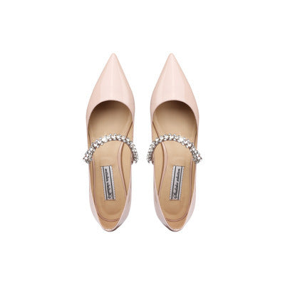 Damen elegante Pumps mit dekorativem Strassriemen R&B