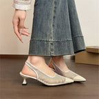 Damen Slingback Mules mit Netzdesign R&B