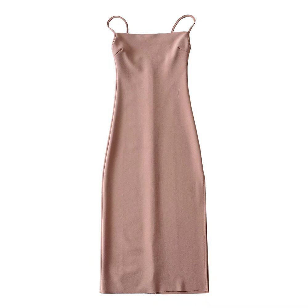 Damen langes Abendkleid mit elegantem Schlitz R&B