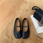 Damen elegante Ballerinas mit verstellbarem Riemchen und weichem Leder R&B