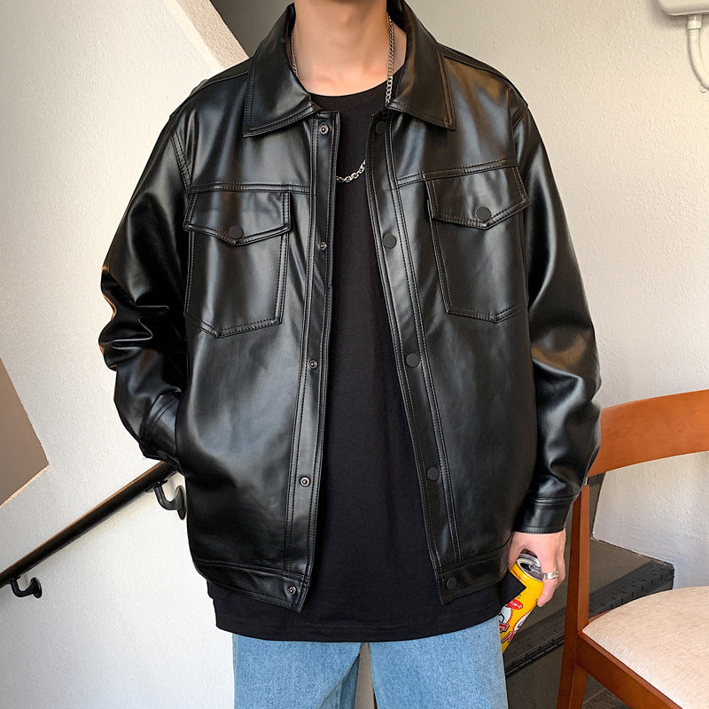 Herren Lederjacke mit Brusttaschen