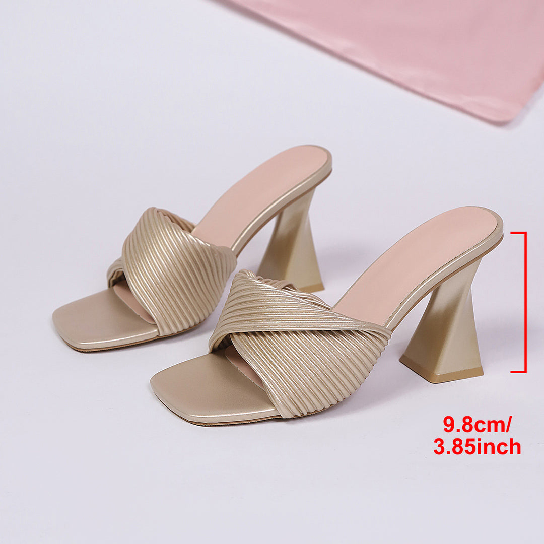 Damen Trendy Slipper mit strukturiertem Riemen und blockiertem Absatz R&B