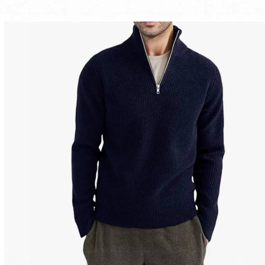 Herren Strickpullover mit Stehkragen R&B