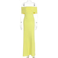 Damen Off-Shoulder Maxikleid mit dekorativen Rüschendetails R&B