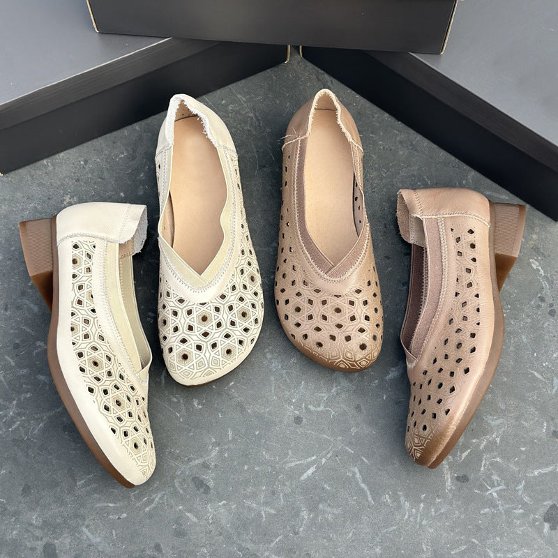 Damen Fashion-Ballerinas mit luftiger Lochmusterung