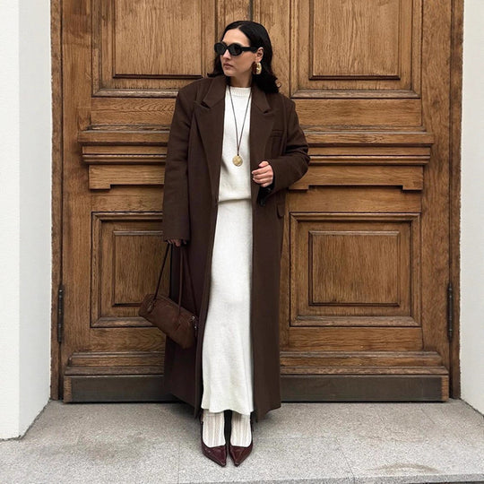 Damen Übergröße langes Blazer mit Taschen und klassischem Schnitt R&B