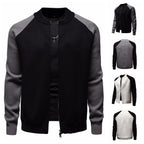 Herren modische Strickjacke mit durchgehendem Reißverschluss und kontrastierenden Ärmelstrukturen