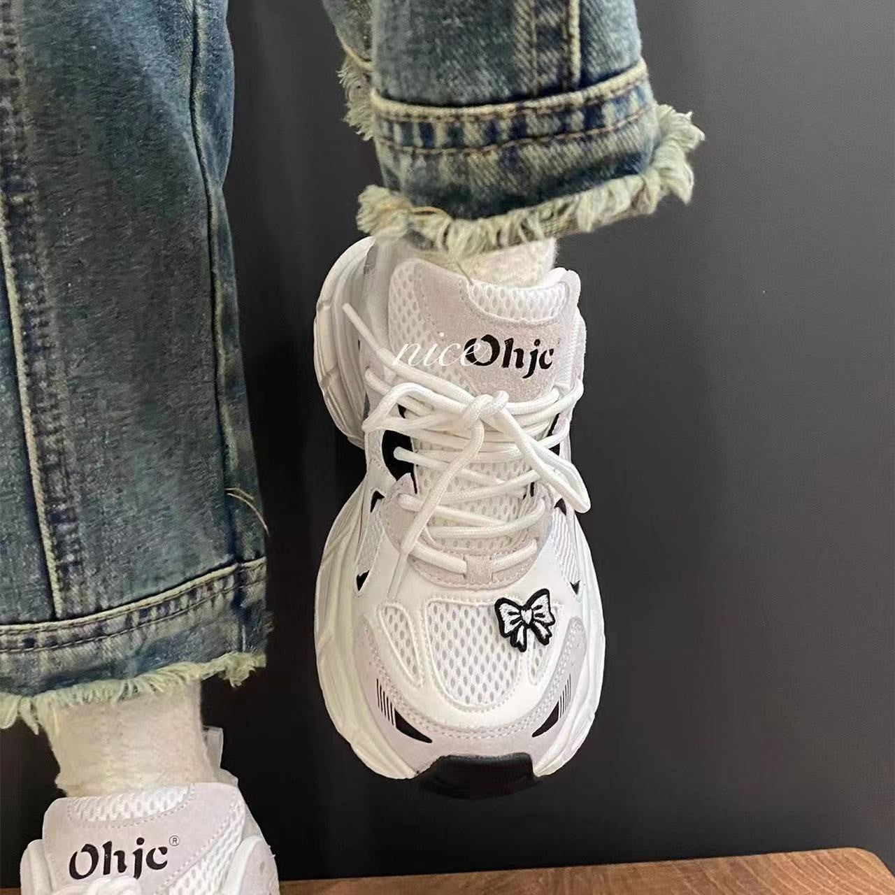 Damen Sneakers mit verspieltem Schleifendetail und atmungsaktiver Mesh-Oberfläche