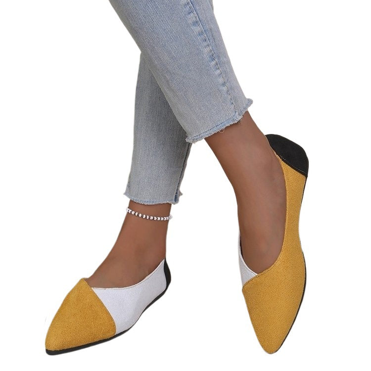 Damen Ballerinas mit spitz zulaufender Sohle und modischem Farbkontrast R&B