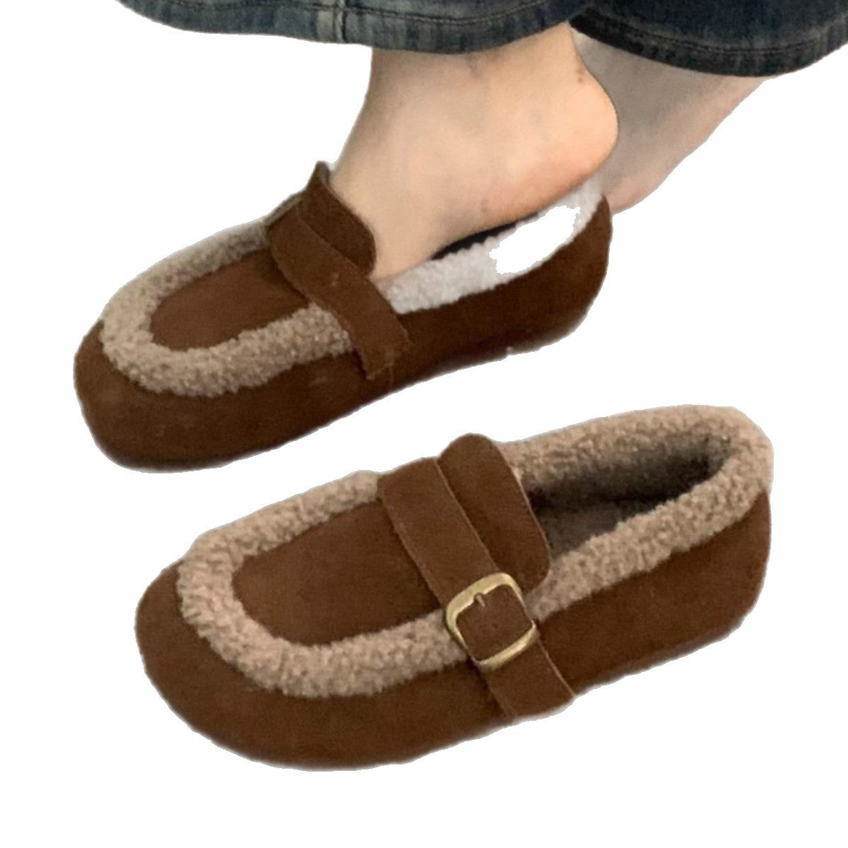 Damen Hauschuhe mit komfortablem Kunstfellrand R&B