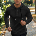 Herren Sportliches Kapuzenoberteil aus atmungsaktivem Material mit Knopfleiste R&B