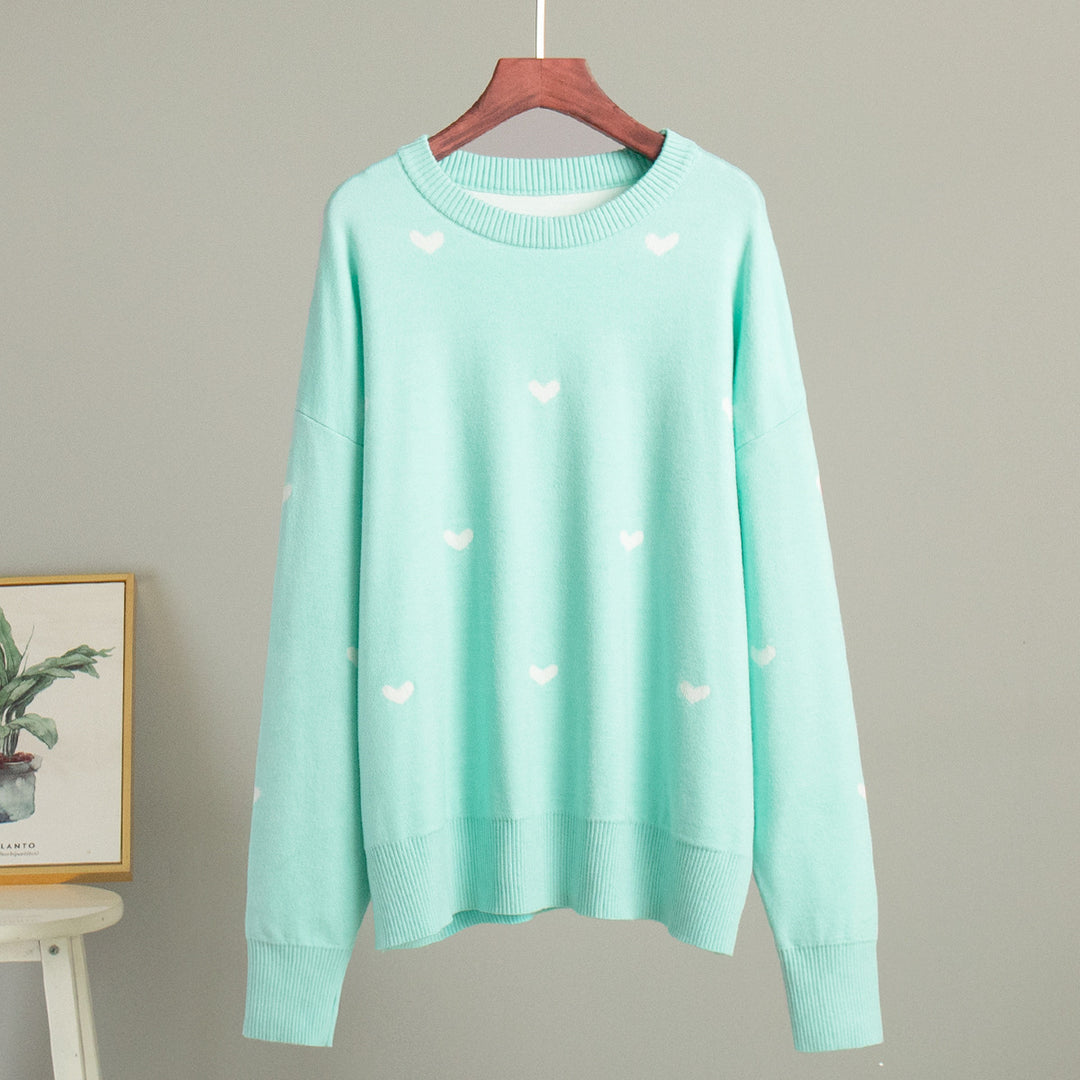 Damen Lässiger Pullover mit Herz-Muster R&B