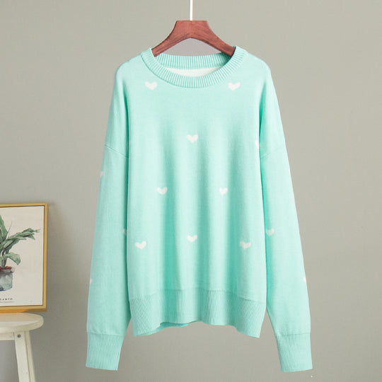 Damen Lässiger Pullover mit Herz-Muster R&B