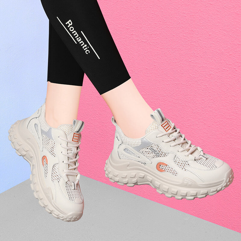 Damen modische und komfortable Trend-Sneaker mit atmungsaktivem Mesh-Obermaterial R&B