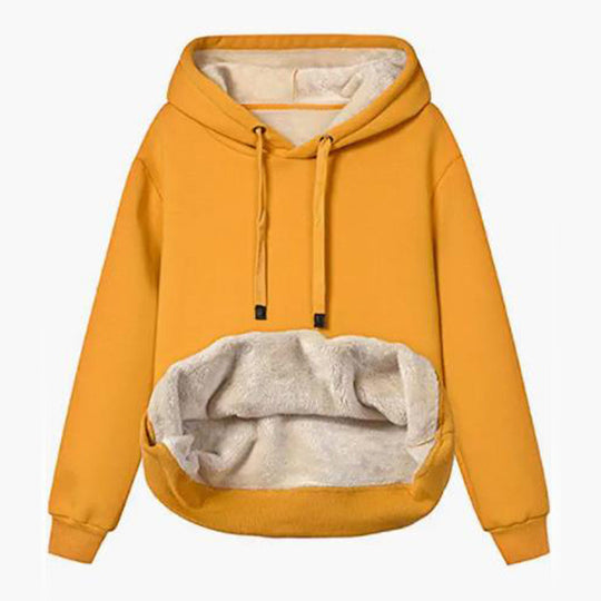 Damen Kuscheliger Kapuzenpullover mit Fleece-Futter R&B