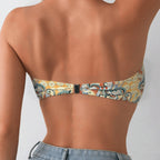 Damen Bandeau-Bikini-Oberteil mit verspieltem Muster R&B