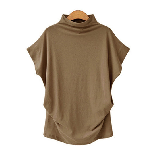 Damen Drapiertes Oversize-Top Stehkragen