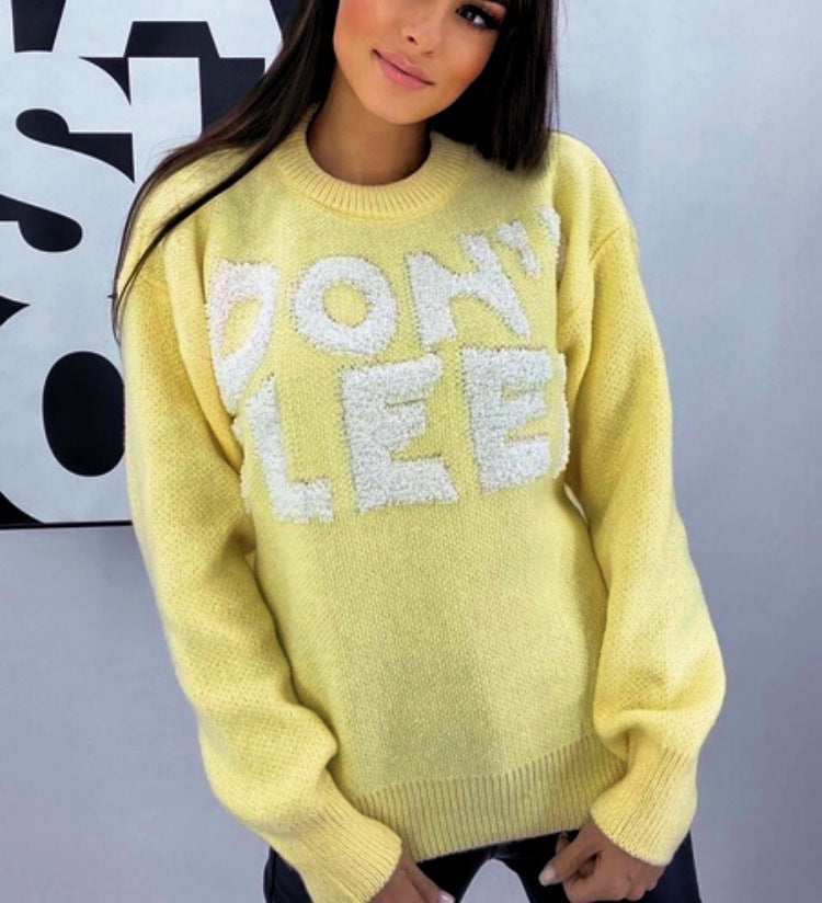 Damen Kuscheliger Statement-Pullover mit Motiv R&B