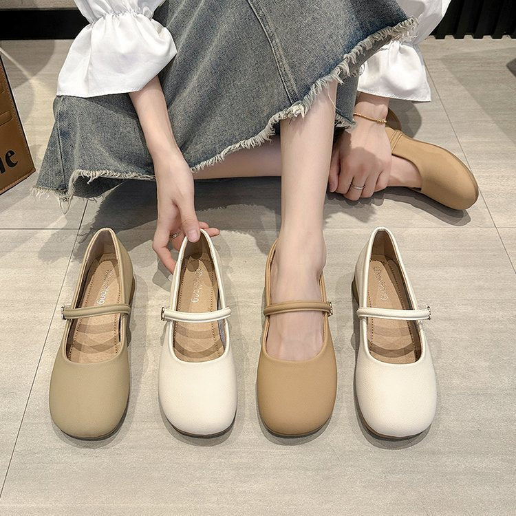 Damen Ballerinas mit verstellbarem Riemen und Komfortsohle R&B
