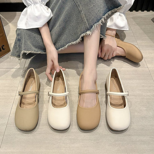 Damen Ballerinas mit verstellbarem Riemen und Komfortsohle R&B